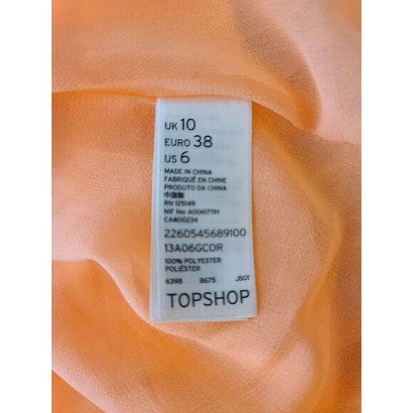 Topshop orange coral strappy pleated tank top - 6 - Picture 5 of 5